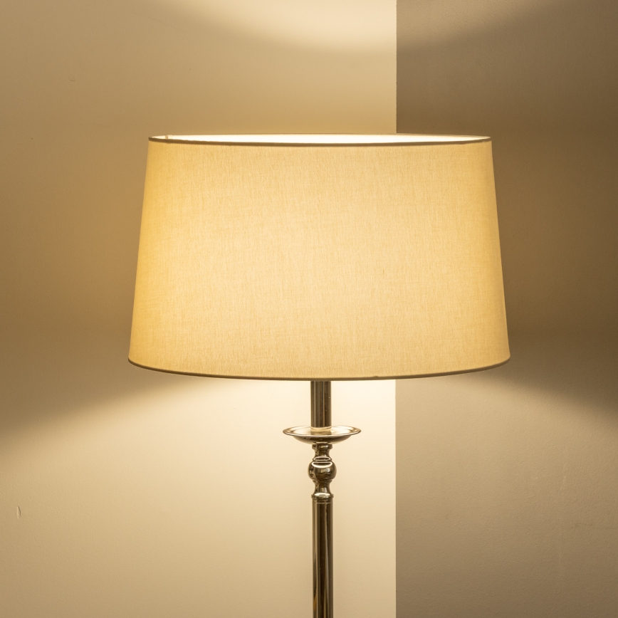 Brilagi - Lampa stojąca LED CERIA 1xE27/60W/230V śr. 45 cm chrom błyszczący/beżowy