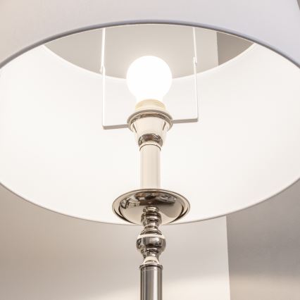 Brilagi - Lampa stojąca LED CERIA 1xE27/60W/230V Ø 45 cm chrom błyszczący/biały