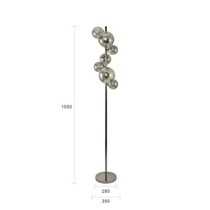 Brilagi - Lampa stojąca LED MILLA 7xG9/3W/230V czarny chrom/dymione