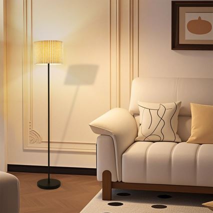 Brilagi - Lampa stojąca NORDIC WAVE 1xE27/15W/230V lniany/czarny