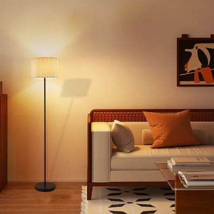 Brilagi - Lampa stojąca NORDIC WAVE 1xE27/15W/230V lniany/czarny