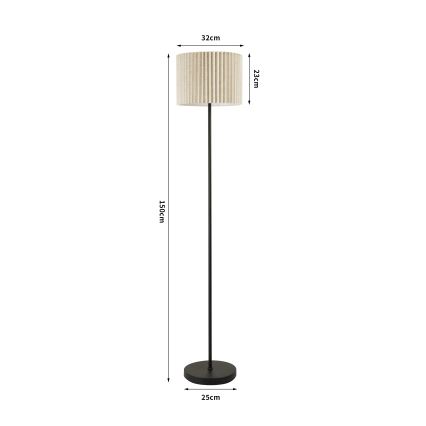 Brilagi - Lampa stojąca NORDIC WAVE 1xE27/15W/230V lniany/czarny