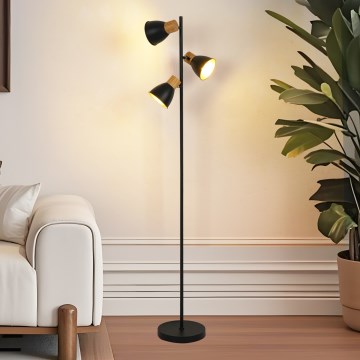 Brilagi - Lampa stojąca ODENSE 3xE14/10W/230V drewno/czarny