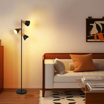 Brilagi - Lampa stojąca ODENSE 3xE14/10W/230V drewno/czarny