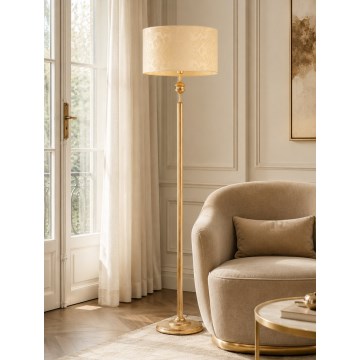 Brilagi - Lampa stojąca SAPHIRE 1xE27/15W/230V kremowa/złota/patyna