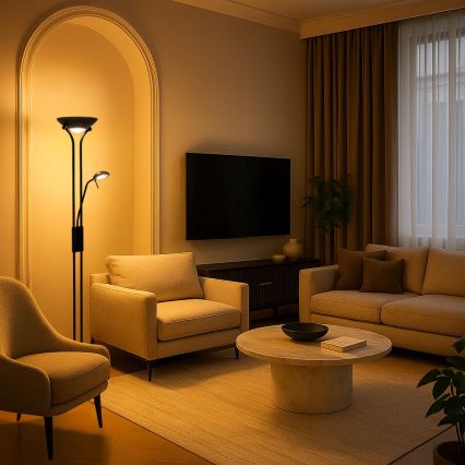 Brilagi - Lampa stojąca SCARLETT z funkcją ściemniania 1xR7s/230W/230V + 1xG9/40W czarna