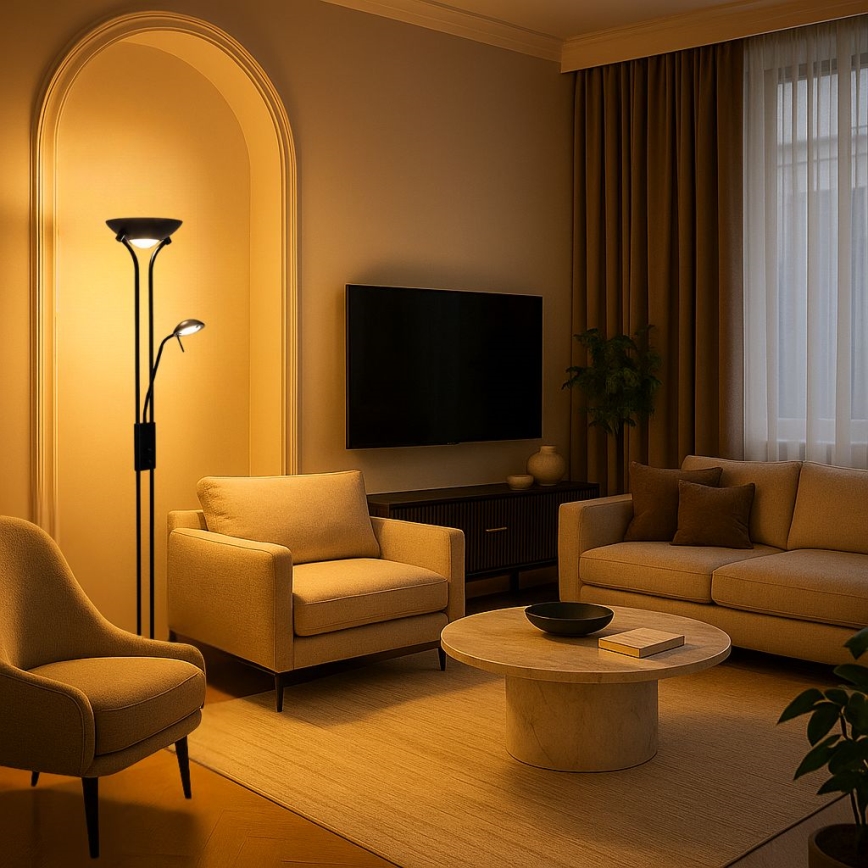 Brilagi - Lampa stojąca SCARLETT z funkcją ściemniania 1xR7s/230W/230V + 1xG9/40W czarna