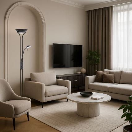 Brilagi - Lampa stojąca SCARLETT z funkcją ściemniania 1xR7s/230W/230V + 1xG9/40W czarna