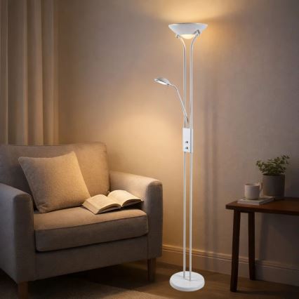 Brilagi - Lampa stojąca SCARLETT z ściemniaczem 1xR7s/230W/230V + 1xG9/40W biała