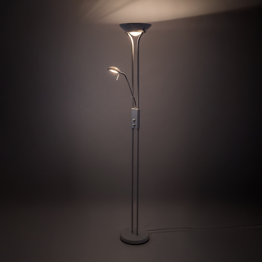 Brilagi - Lampa stojąca SCARLETT z ściemniaczem 1xR7s/230W/230V + 1xG9/40W biała