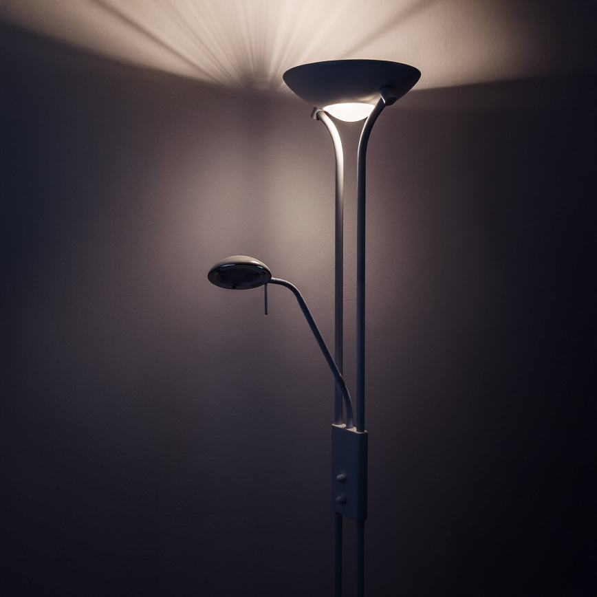 Brilagi - Lampa stojąca SCARLETT z ściemniaczem 1xR7s/230W/230V + 1xG9/40W biała