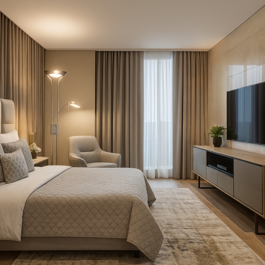 Brilagi - Ściemniana lampa stojąca SCARLETT 1xR7s/230W/230V + 1xG9/40W matowy chrom