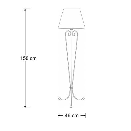 Brilagi - Lampa stojąca SONIA 1xE27/15W/230V kremowa/patyna