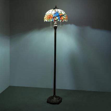 Brilagi - Lampa stojąca Tiffany witrażowa JUNGLE 2xE27/60W/230V