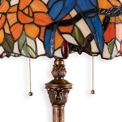 Brilagi - Lampa stojąca Tiffany witrażowa JUNGLE 2xE27/60W/230V