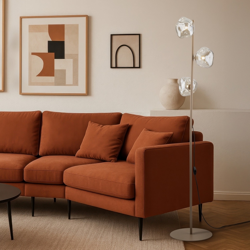 Brilagi - Lampa stojąca VULCANO 3xG9/8W/230V beżowa/przydymiona beżowa