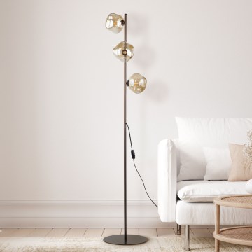 Brilagi - Lampa stojąca VULCANO 3xG9/8W/230V brązowa/dymna beżowa