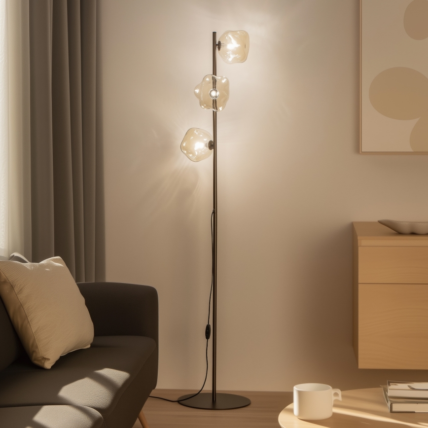 BRILAGI - Lampa stojąca VULCANO 3xG9/8W/230V brązowa/dymna beżowa