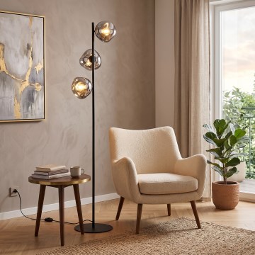 Brilagi - Lampa stojąca VULCANO 3xG9/8W/230V czarna/dymiona