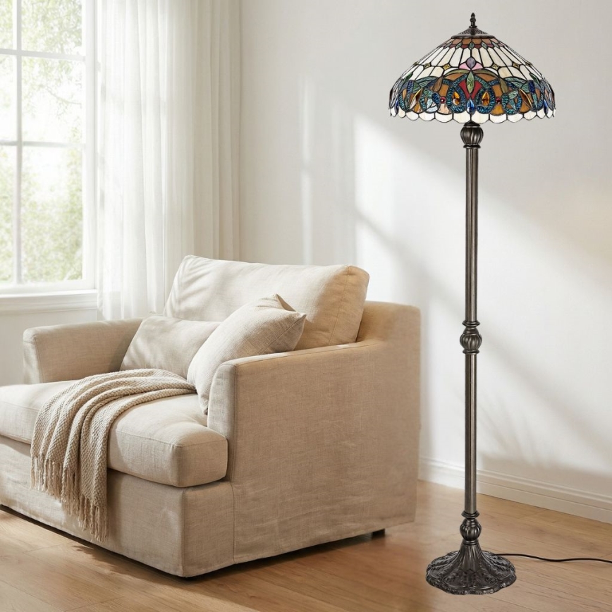 Brilagi - Lampa stojąca witrażowa Tiffany LUISA 2xE27/60W/230V