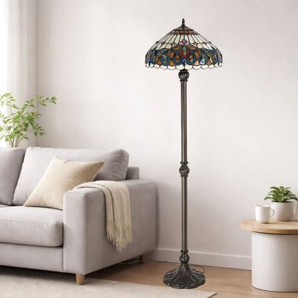 Brilagi - Lampa stojąca witrażowa Tiffany LUISA 2xE27/60W/230V