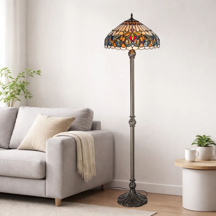 Brilagi - Lampa stojąca witrażowa Tiffany LUISA 2xE27/60W/230V