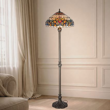 Brilagi - Lampa stojąca witrażowa Tiffany LUISA 2xE27/60W/230V