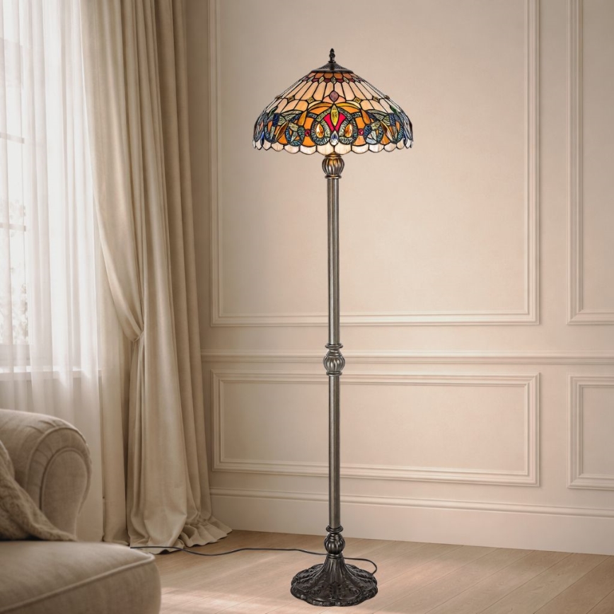 Brilagi - Lampa stojąca witrażowa Tiffany LUISA 2xE27/60W/230V