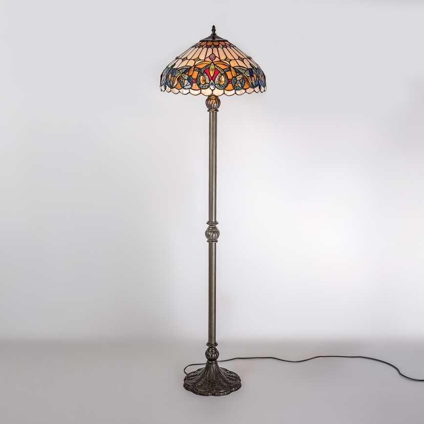 Brilagi - Lampa stojąca witrażowa Tiffany LUISA 2xE27/60W/230V