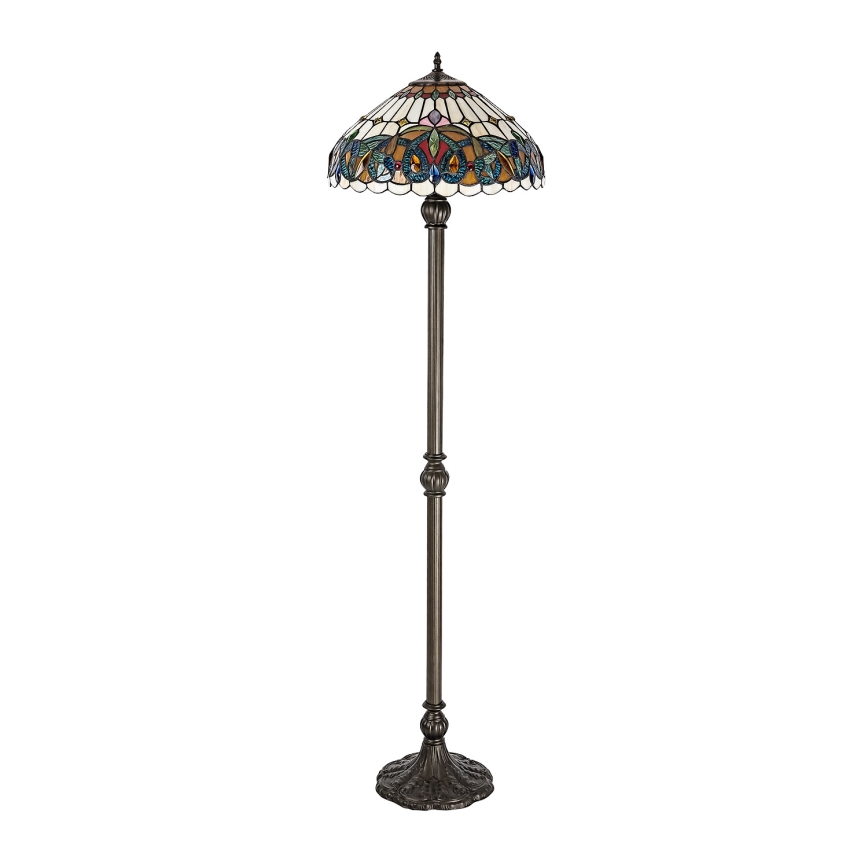 Brilagi - Lampa stojąca witrażowa Tiffany LUISA 2xE27/60W/230V