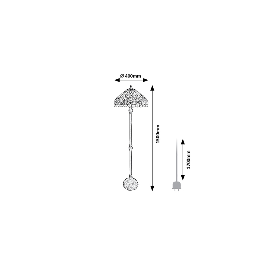 Brilagi - Lampa stojąca witrażowa Tiffany LUISA 2xE27/60W/230V