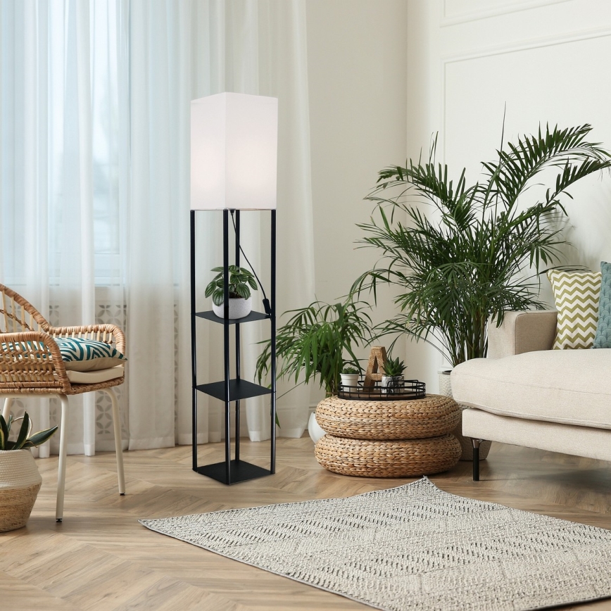 Brilagi - Lampa stojąca z półkami GRADUS 1xE27/40W/230V 150 cm czarna/biała