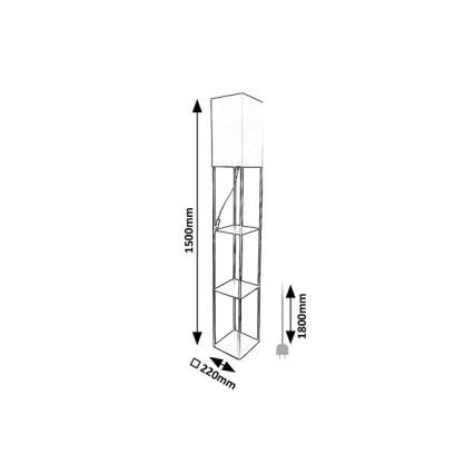 Brilagi - Lampa stojąca z półkami GRADUS 1xE27/40W/230V czarna/biała
