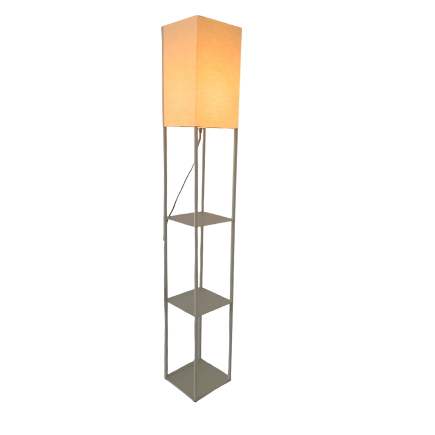 Brilagi - Lampa stojąca z półkami GRADUS 1xE27/40W/230V szary/beżowy