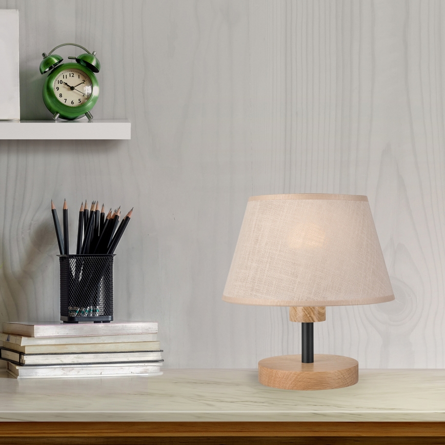 Brilagi - Lampa stołowa ANTHONY 1xE27/60W/230V dąb/beżowy