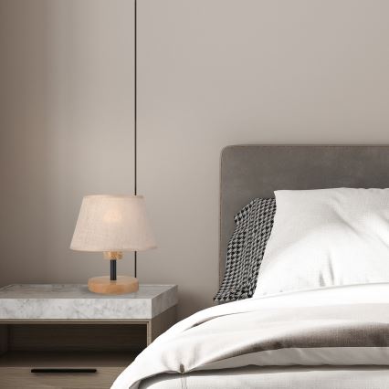 Brilagi - Lampa stołowa ANTHONY 1xE27/60W/230V dąb/beżowy