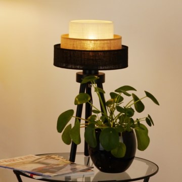 Brilagi - Lampa stołowa ASPEN LUNETA 1xE27/15W/230V czarna/beżowa/kremowa