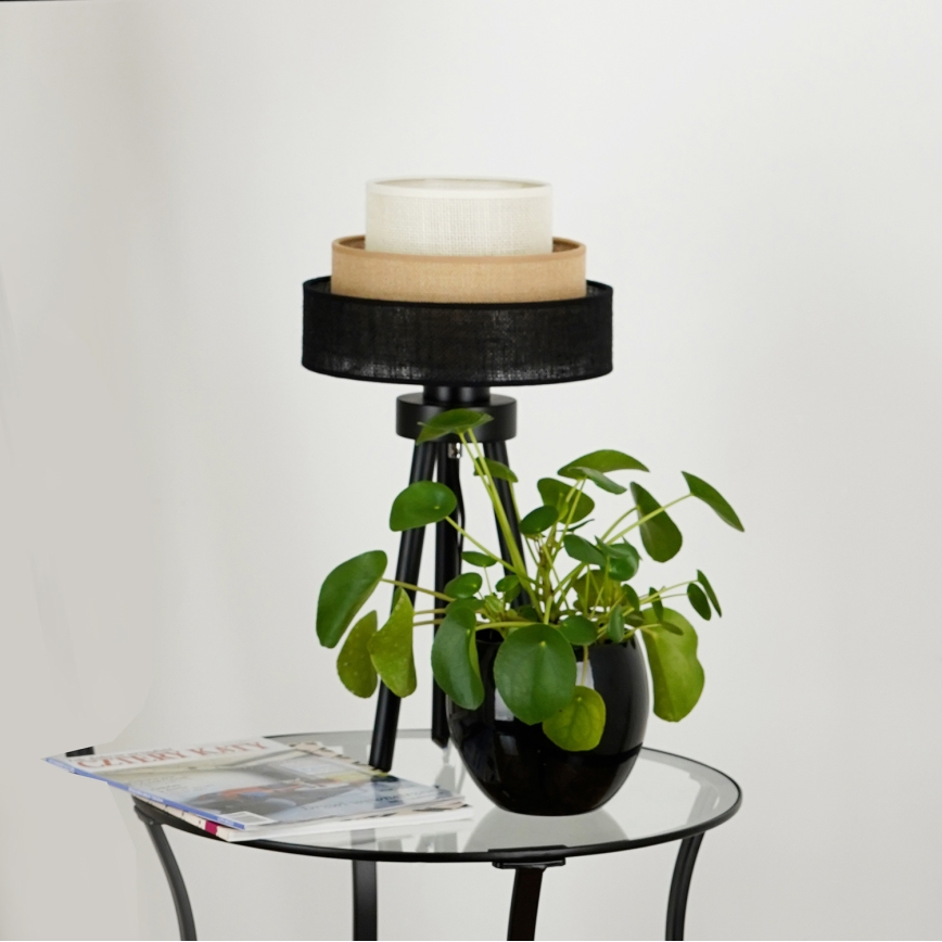 Brilagi - Lampa stołowa ASPEN LUNETA 1xE27/15W/230V czarna/beżowa/kremowa