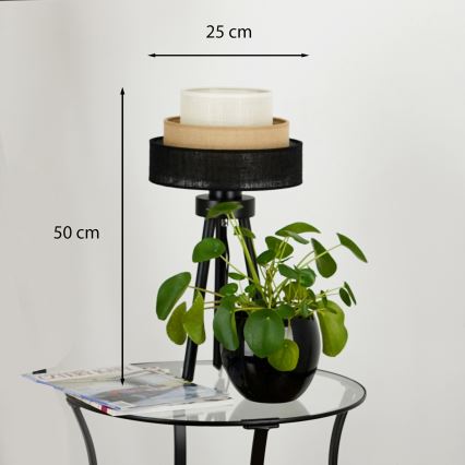 Brilagi - Lampa stołowa ASPEN LUNETA 1xE27/15W/230V czarna/beżowa/kremowa