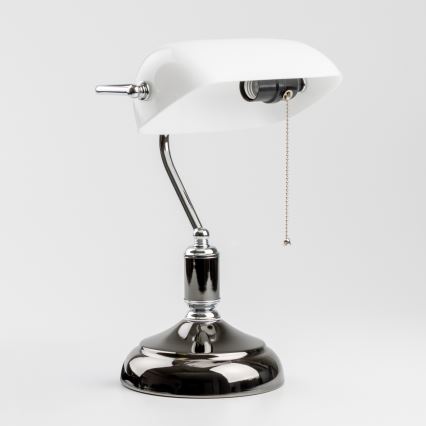 Brilagi - Lampa stołowa BANK OFFICE 1xE27/60W/230V czarna/srebrna/biała