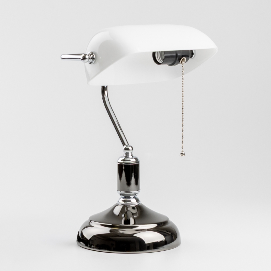 Brilagi - Lampa stołowa BANK OFFICE 1xE27/60W/230V czarna/srebrna/biała