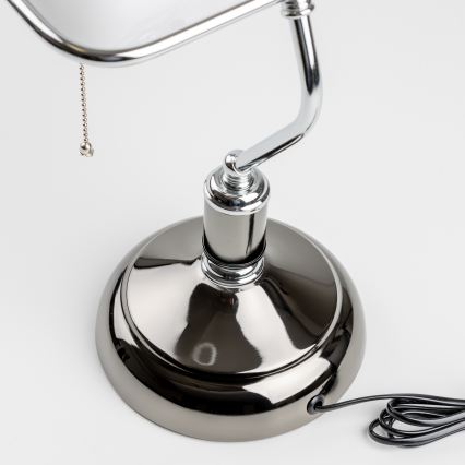 Brilagi - Lampa stołowa BANK OFFICE 1xE27/60W/230V czarna/srebrna/biała