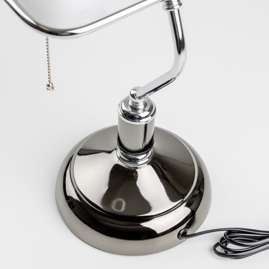 Brilagi - Lampa stołowa BANK OFFICE 1xE27/60W/230V czarna/srebrna/biała