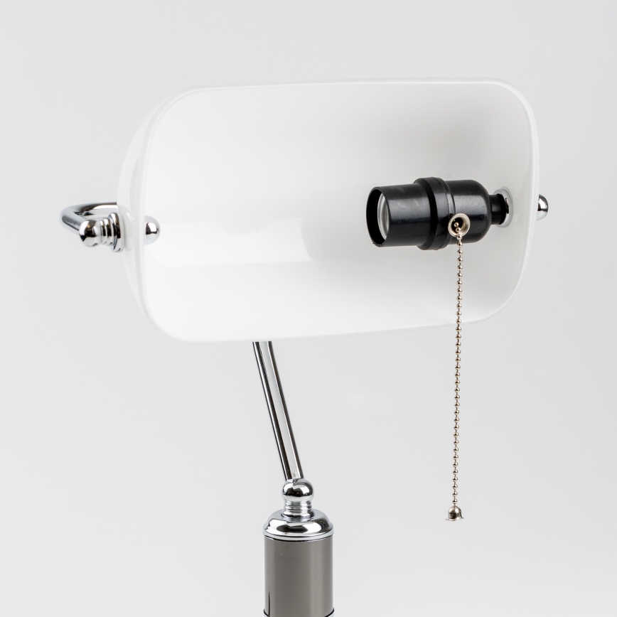 Brilagi - Lampa stołowa BANK OFFICE 1xE27/60W/230V czarna/srebrna/biała