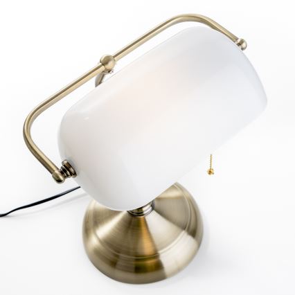 Brilagi - Lampa stołowa BANK OFFICE 1xE27/60W/230V mosiądz/biała