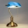 Brilagi - Lampa stołowa BANK OFFICE 1xE27/60W/230V mosiądz/niebieska