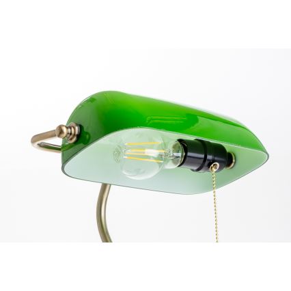 Brilagi - Lampa stołowa BANK OFFICE 1xE27/60W/230V mosiądz/zielona