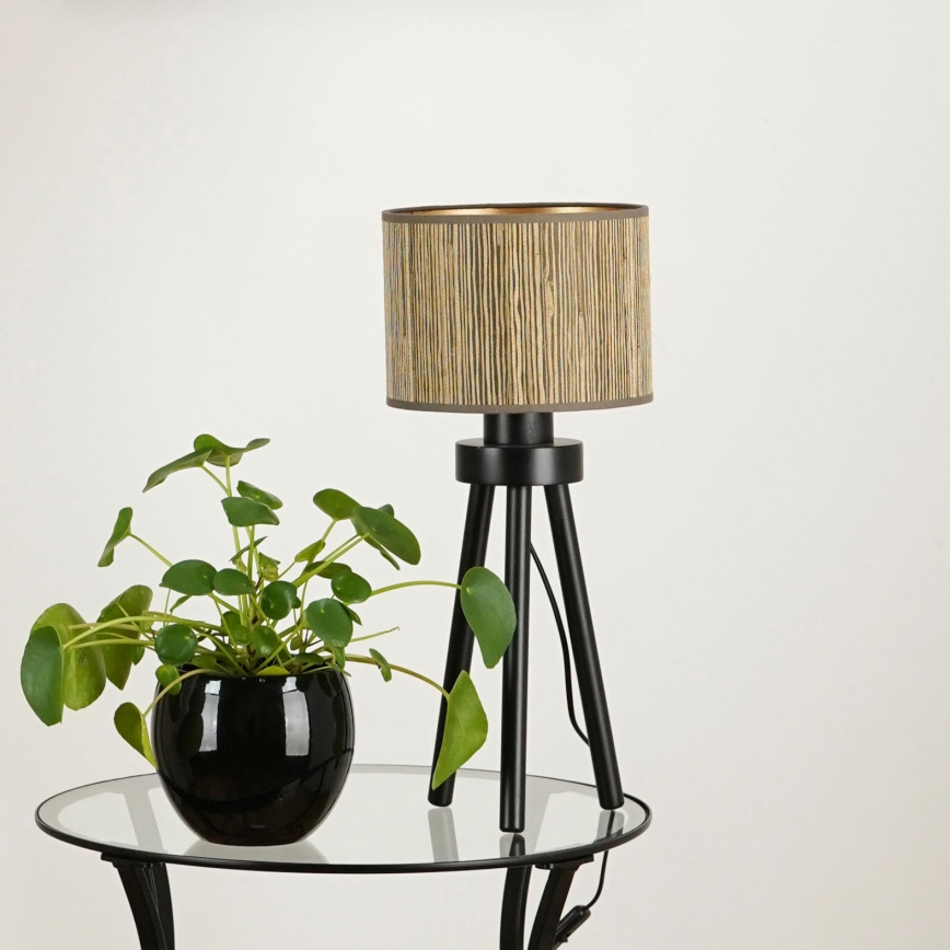 Brilagi - Lampa stołowa BOSTON ROLLER 1xE27/15W/230V słoma brązowy/złoty