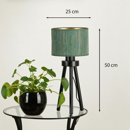 Brilagi - Lampa stołowa BOSTON ROLLER 1xE27/15W/230V słoma zielona/złota