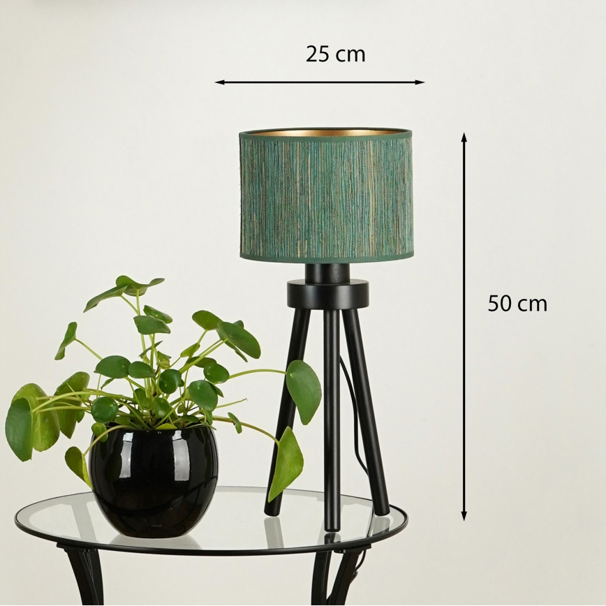 Brilagi - Lampa stołowa BOSTON ROLLER 1xE27/15W/230V słoma zielony/złoty